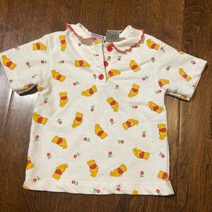 Vintage Winnie the Pooh Toddler Baby Girl Polo Top Size 2T